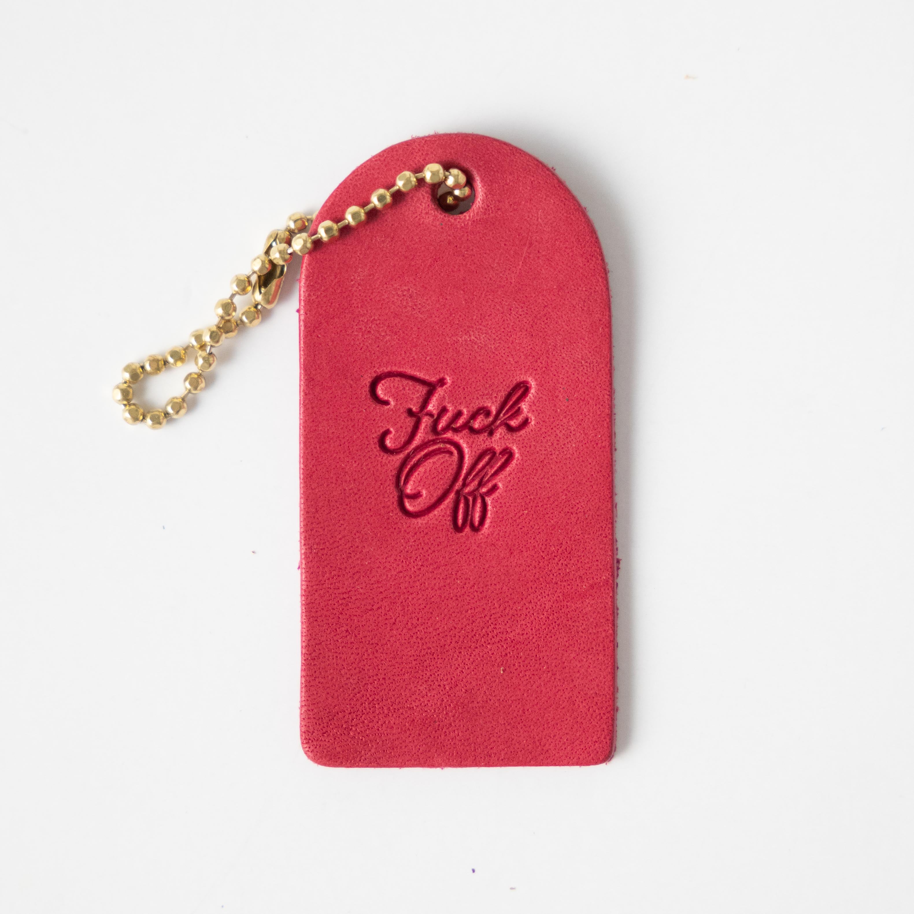 F*ck Off Mini Leather Tag- personalized luggage tags - custom luggage tags - KMM &amp; Co.