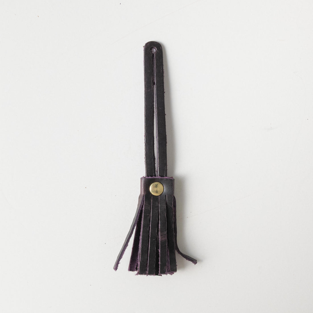 Glossy Purple Mini Tassel- leather tassel keychain - KMM &amp; Co.
