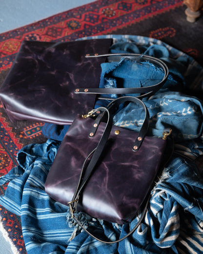 Glossy Purple Crossbody Travel Tote Bundle