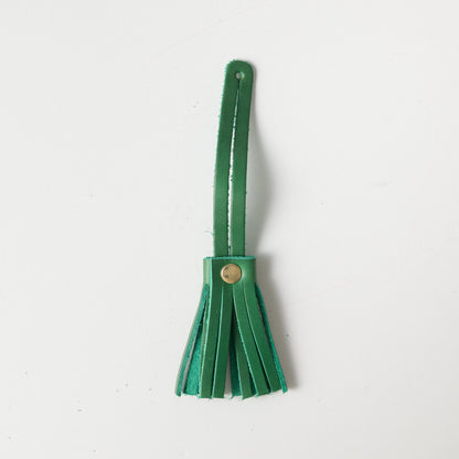 Green Cavalier Mini Tassel- leather tassel keychain - KMM &amp; Co.
