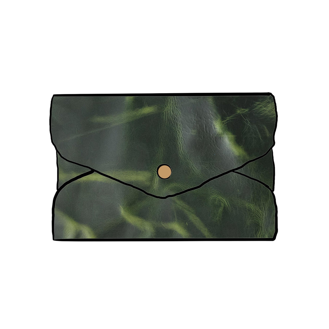 Green Cheaha Envelope Clutch- leather clutch bag - handmade leather bags - KMM &amp; Co.