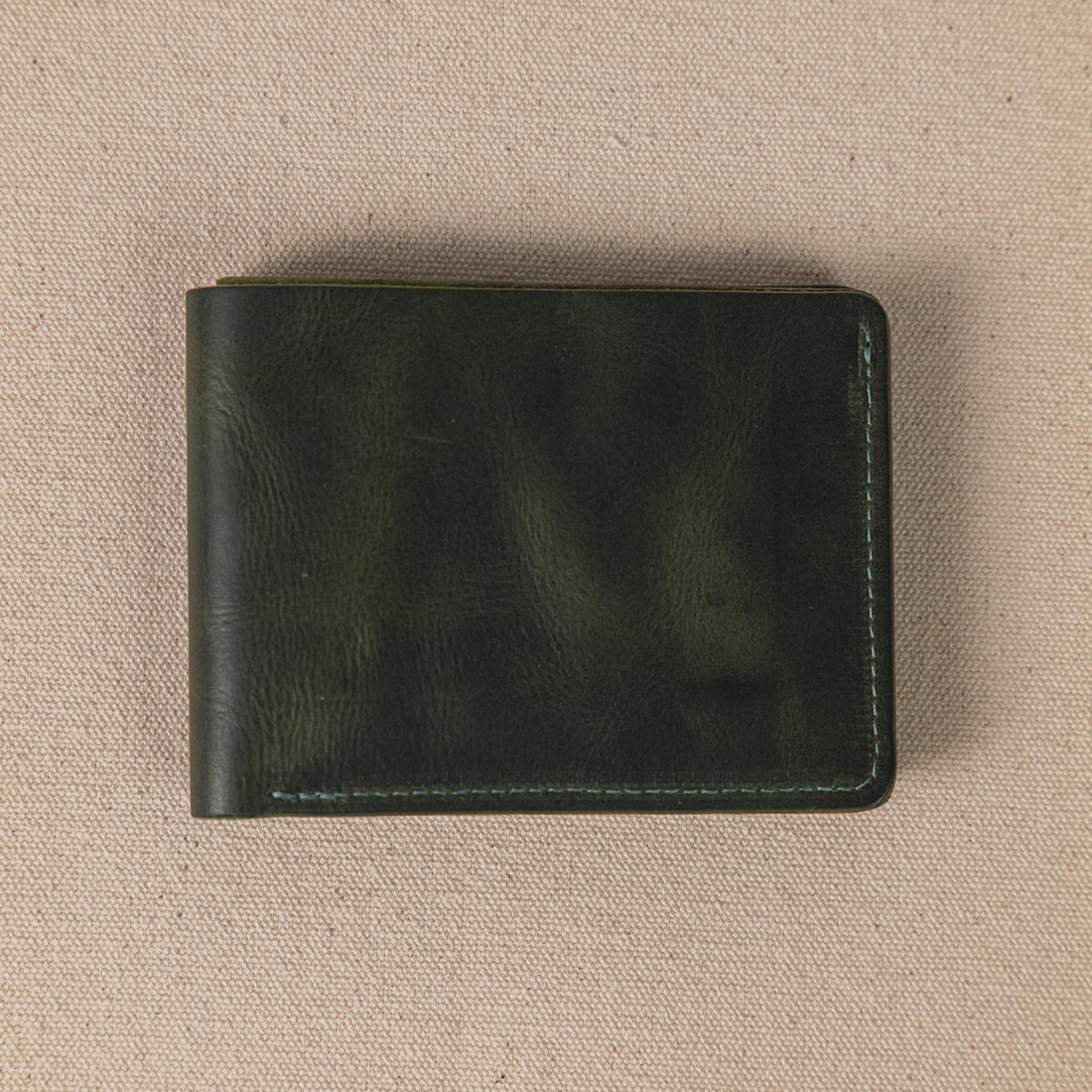 Green Dublin Billfold- leather billfold wallet - mens leather bifold wallet - KMM &amp; Co.