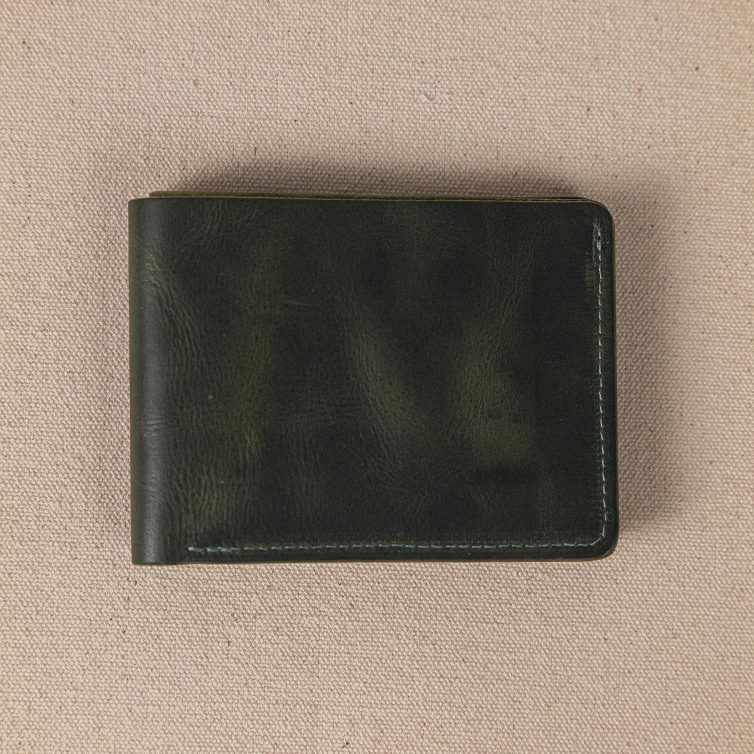 Green Dublin Billfold- leather billfold wallet - mens leather bifold wallet - KMM &amp; Co.