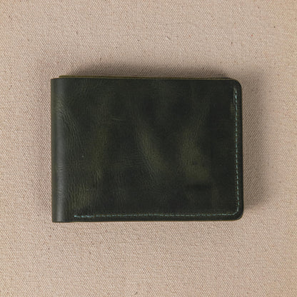 Green Dublin Billfold- leather billfold wallet - mens leather bifold wallet - KMM &amp; Co.