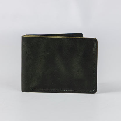 Green Dublin Billfold- leather billfold wallet - mens leather bifold wallet - KMM &amp; Co.