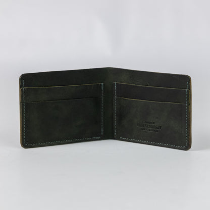 Green Dublin Billfold- leather billfold wallet - mens leather bifold wallet - KMM &amp; Co.