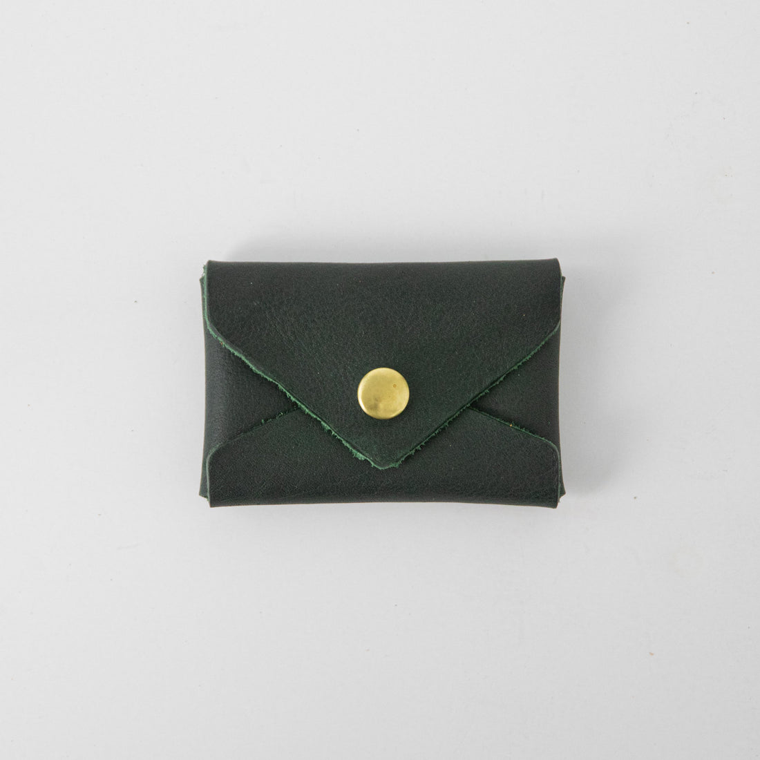 Green Kodiak Card Envelope- card holder wallet - leather wallet made in America at KMM &amp; Co.