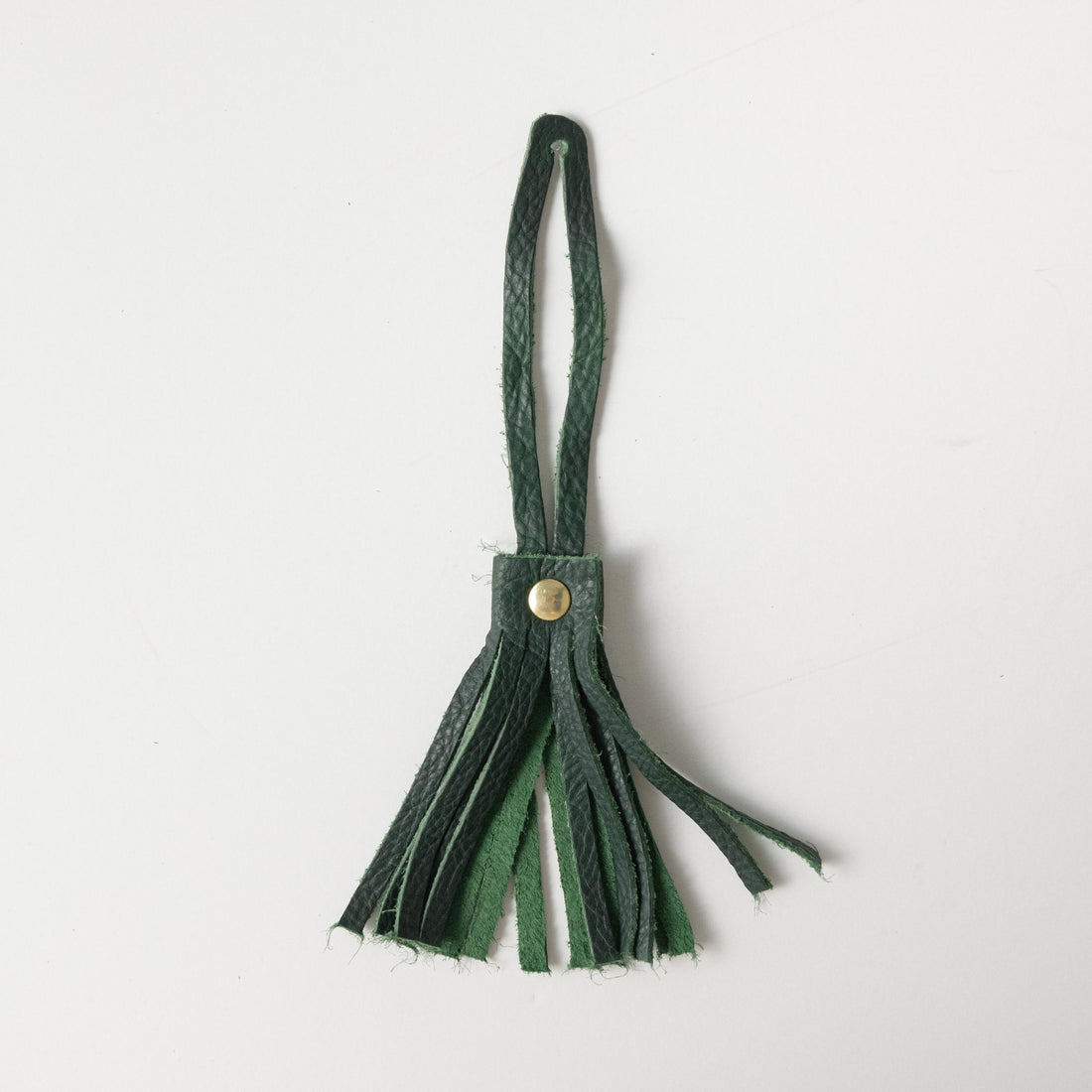 Green Kodiak Leather Tassel- leather tassel keychain - KMM &amp; Co.