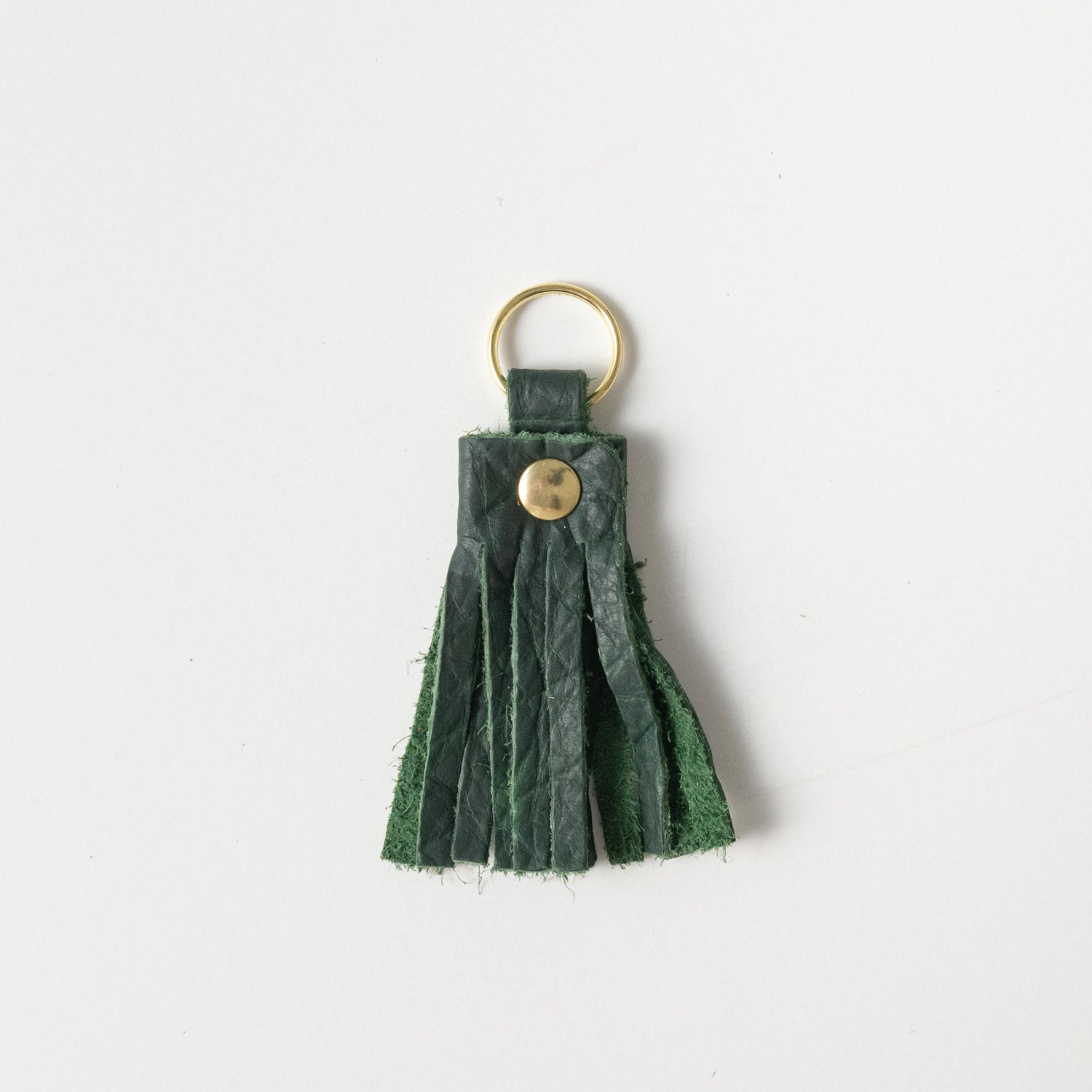 Green Kodiak Tassel Keychain- leather tassel keychain - KMM &amp; Co.