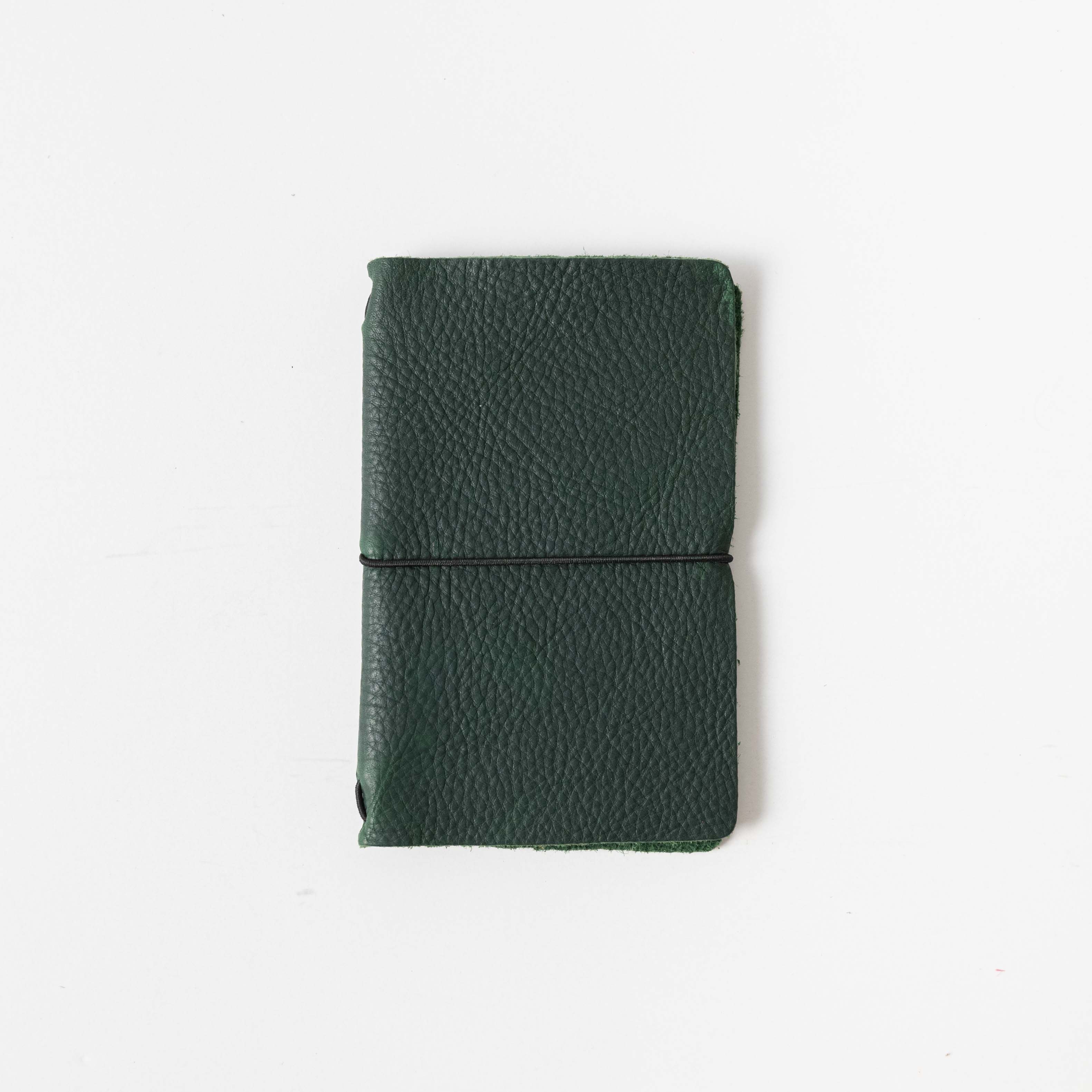 Green Kodiak Travel Notebook- leather journal - leather notebook - KMM &amp; Co.