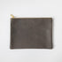 Grey Cypress Medium Zip Pouch- leather zipper pouch - KMM & Co.