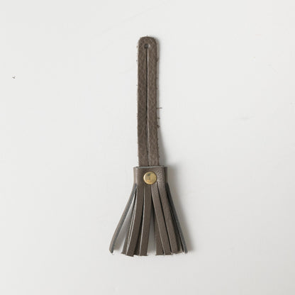 Grey Cypress Mini Tassel- leather tassel keychain - KMM &amp; Co.