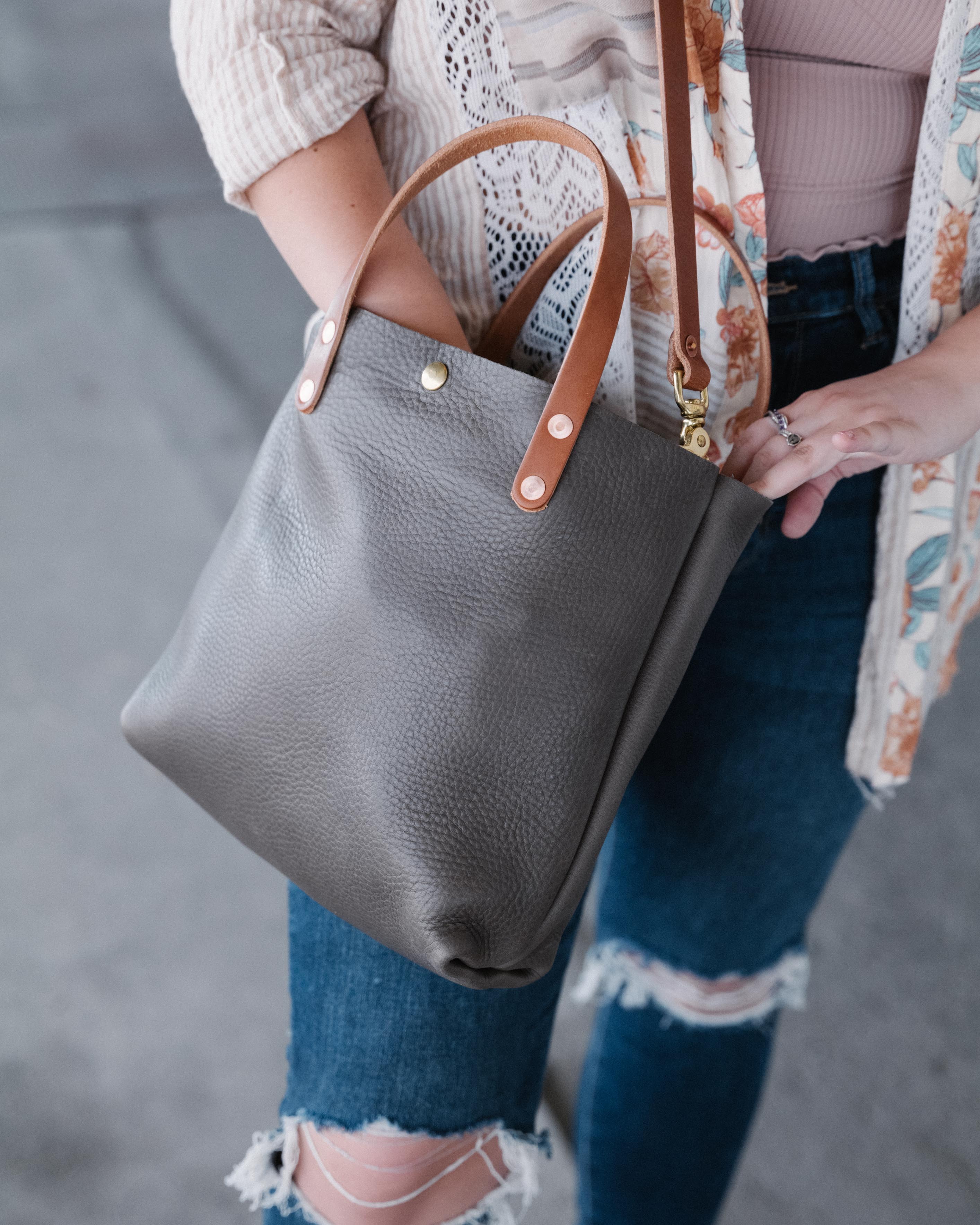 Grey Cypress Mini Tote