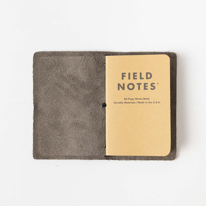 Grey Cypress Travel Notebook- leather journal - leather notebook - KMM &amp; Co.