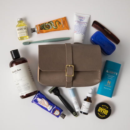 Grey Dopp Kit- mens toiletry bag - KMM &amp; Co.