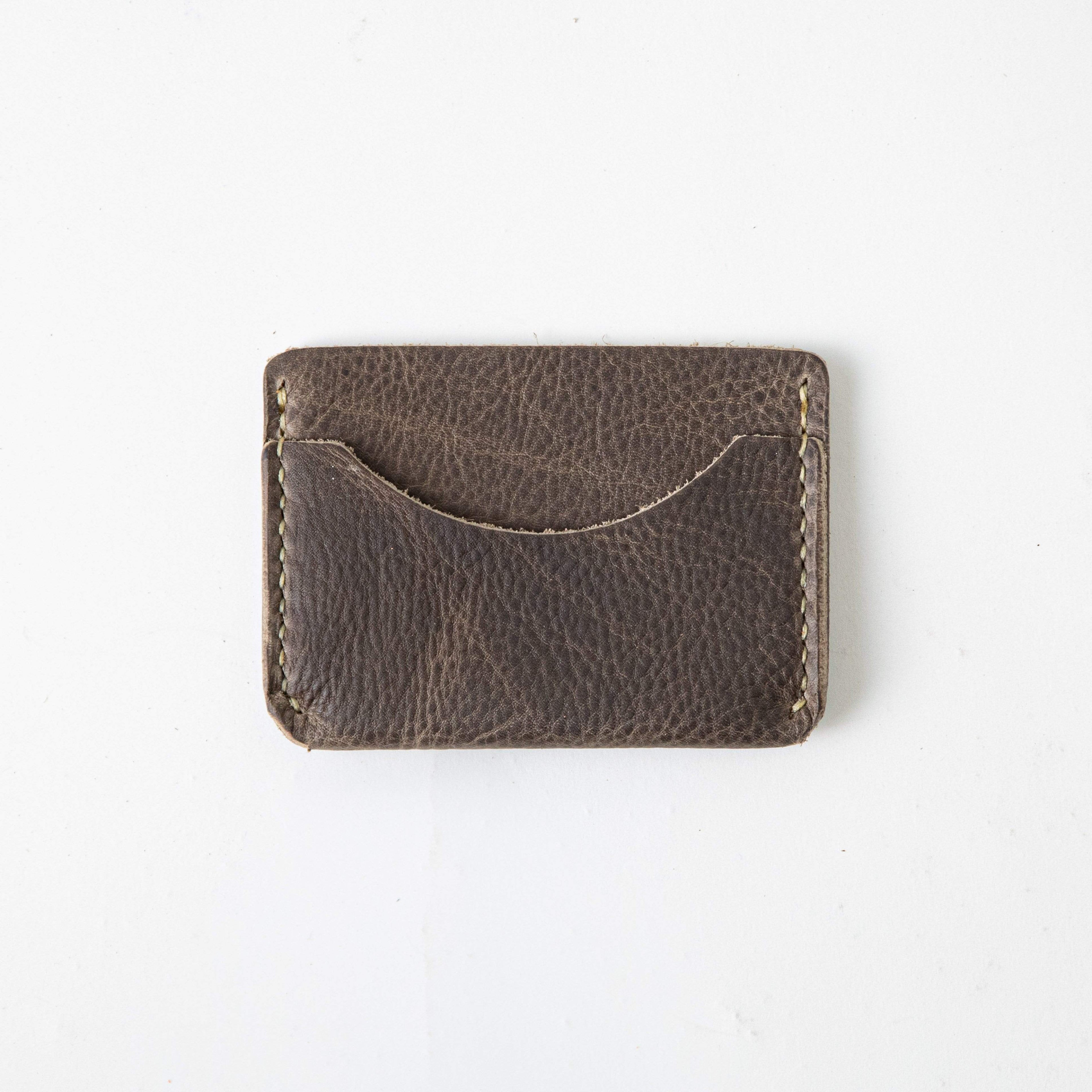 Grey Kodiak Card Case- mens leather wallet - leather wallets for women - KMM &amp; Co.