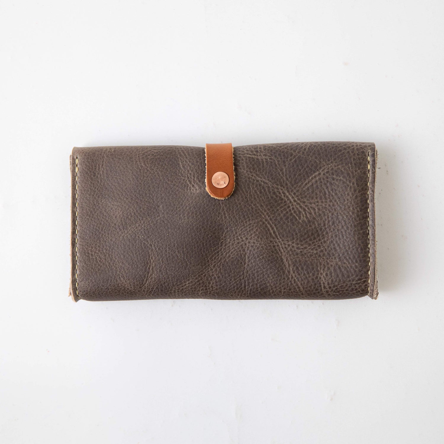 Grey Kodiak Clutch Wallet- leather clutch bag - leather handmade bags - KMM &amp; Co.