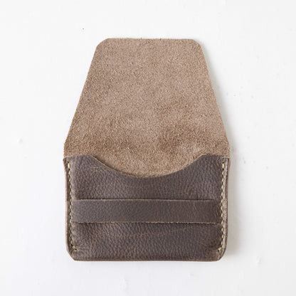Grey Kodiak Flap Wallet- mens leather wallet - handmade leather wallets at KMM &amp; Co.