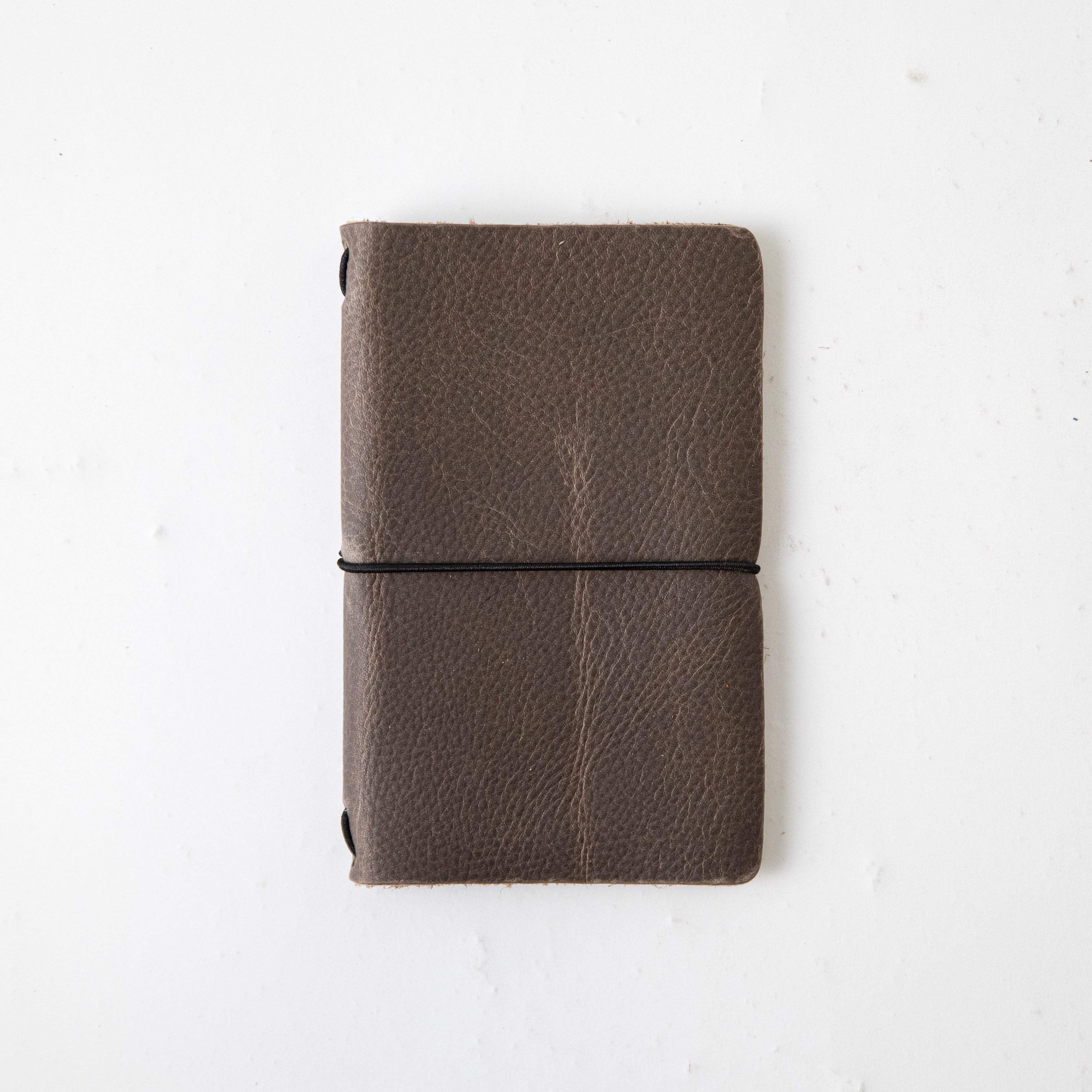 Grey Kodiak Travel Notebook- leather journal - leather notebook - KMM &amp; Co.