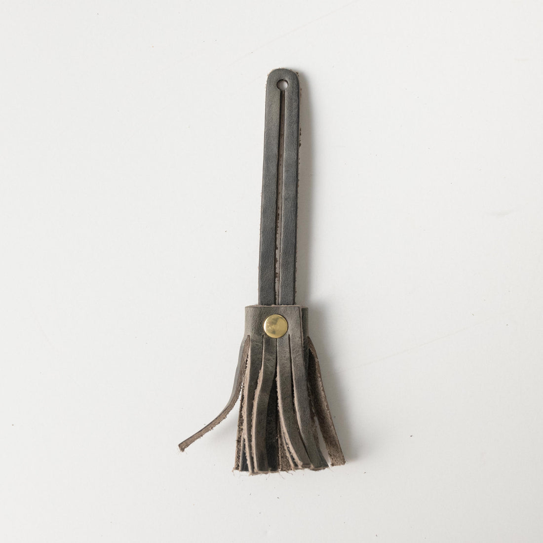 Grey Sky Mini Tassel- leather tassel keychain - KMM & Co.