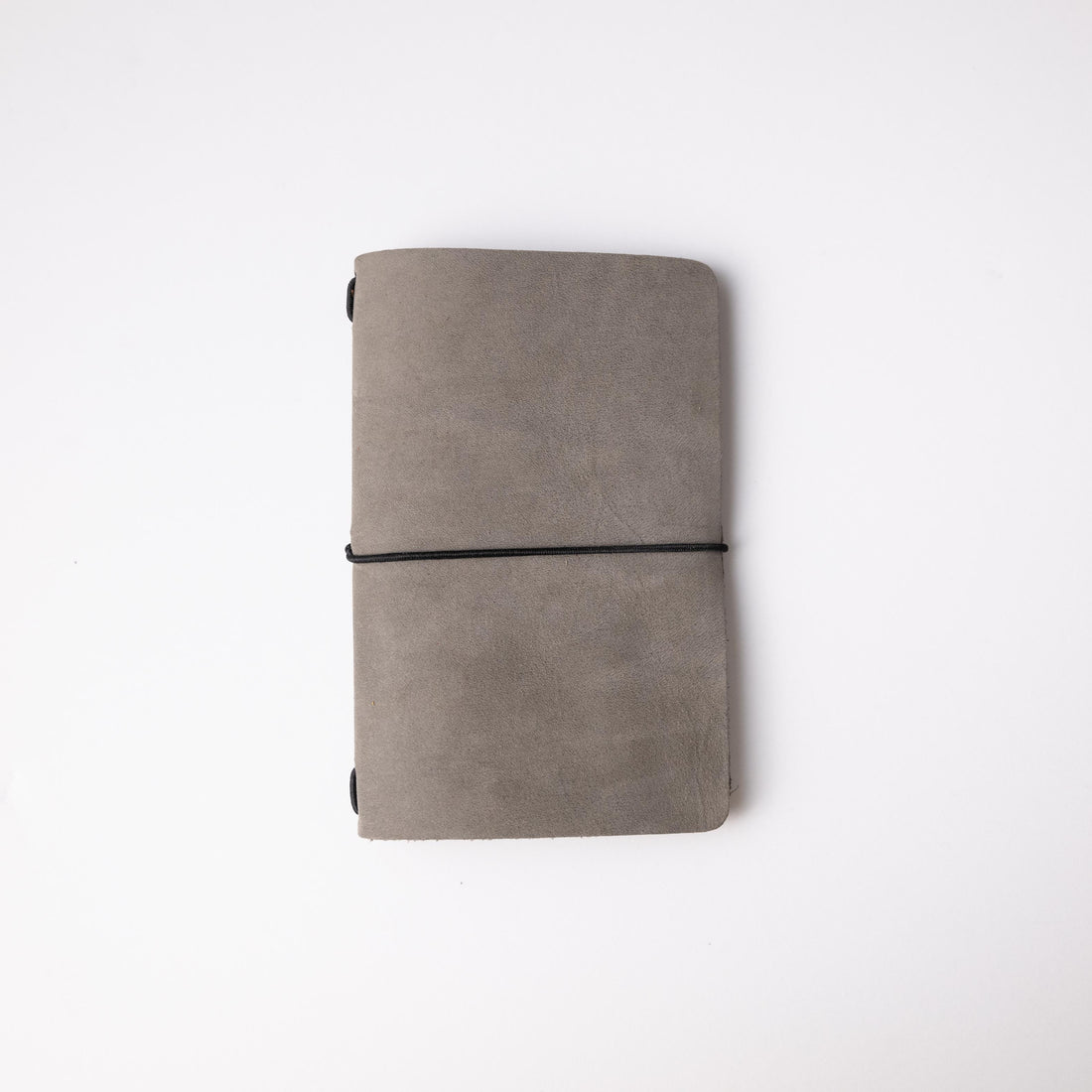 Grey Suede Travel Notebook- leather journal - leather notebook - KMM &amp; Co.