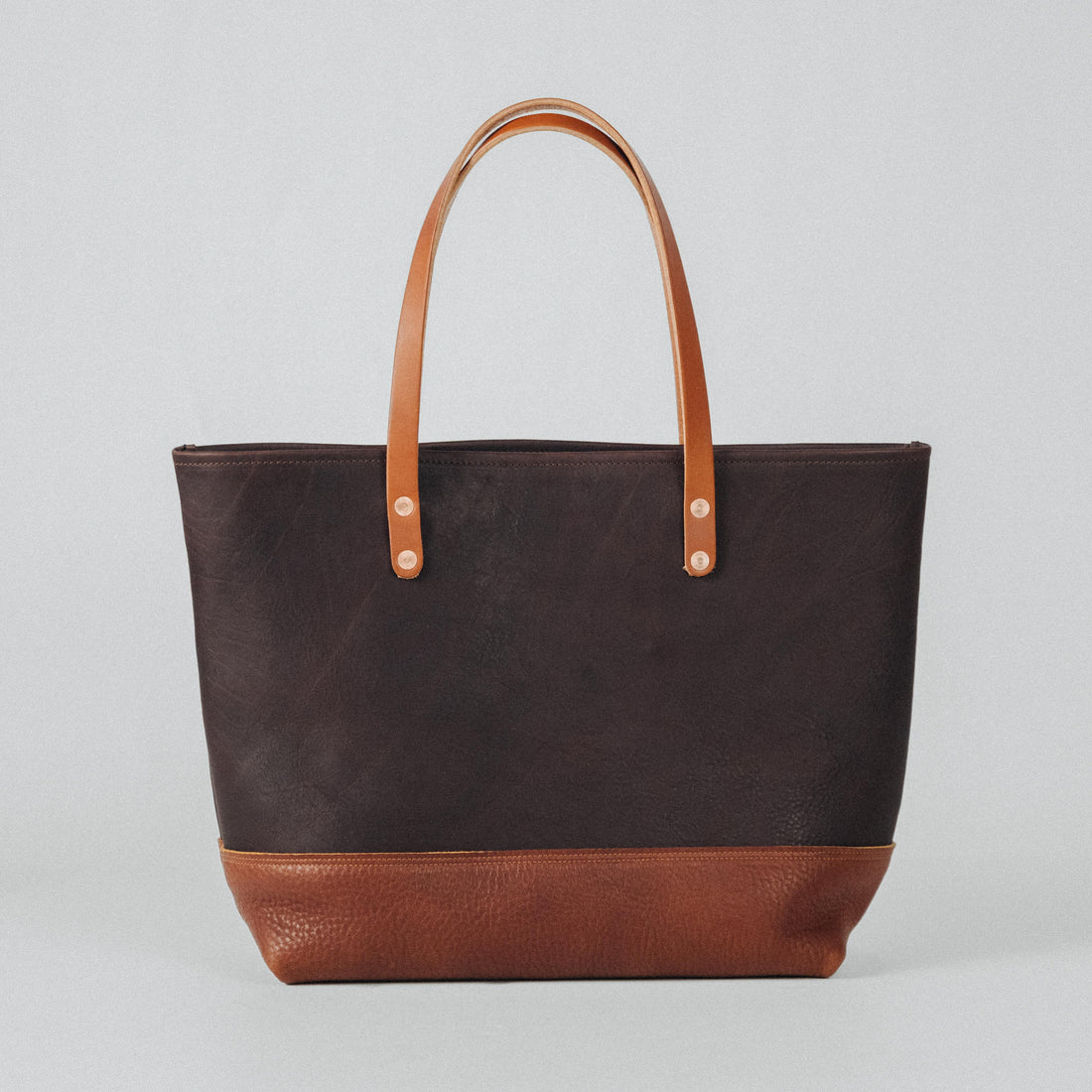 Hickory/Macchiato East West Panel Tote
