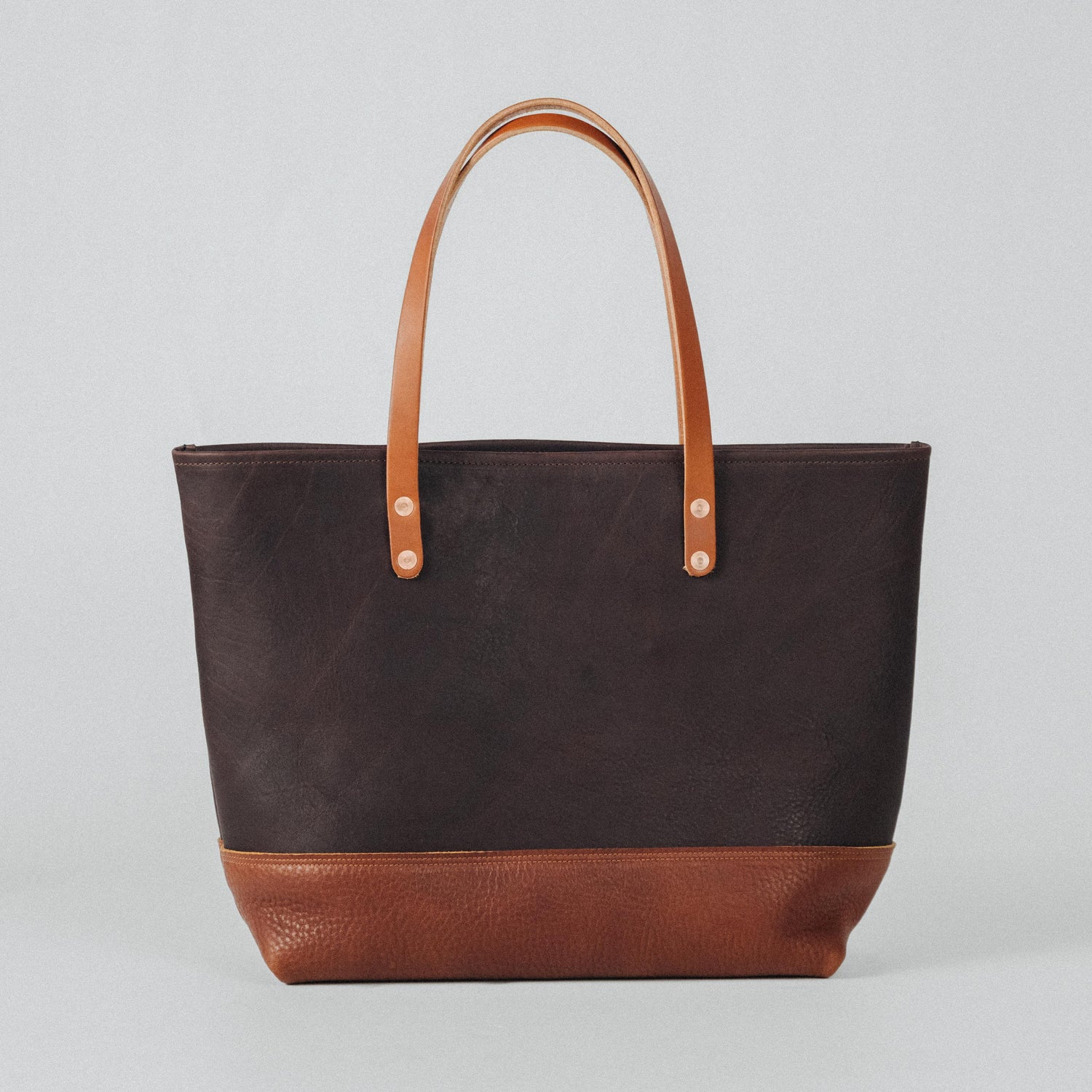 Hickory/Macchiato East West Panel Tote