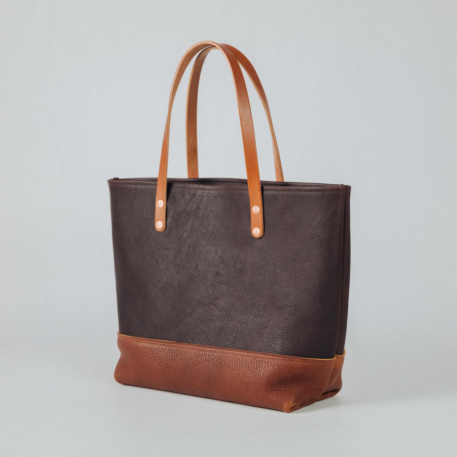 Hickory/Macchiato East West Panel Tote