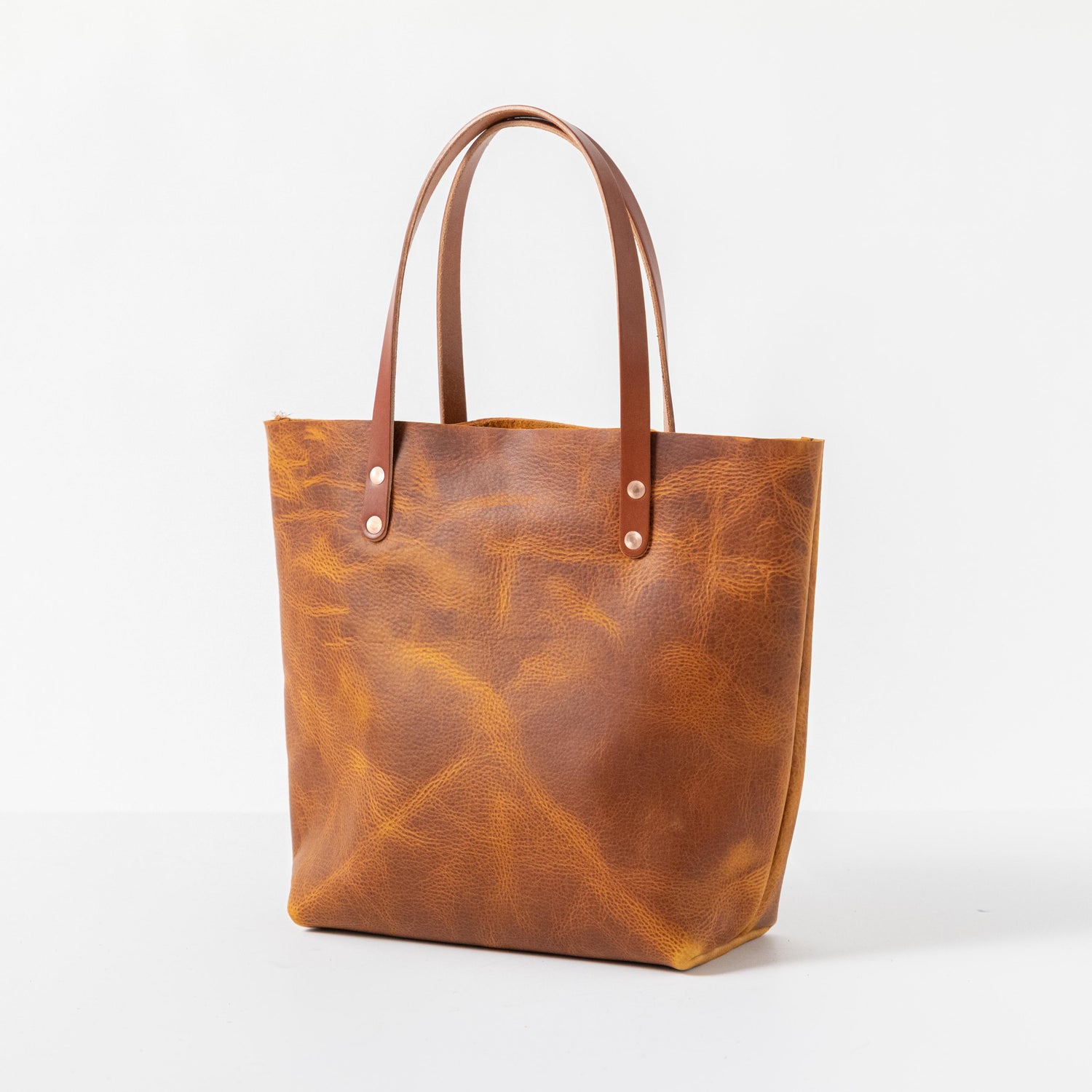Honey Bison Tote- tan tote bag handmade in America