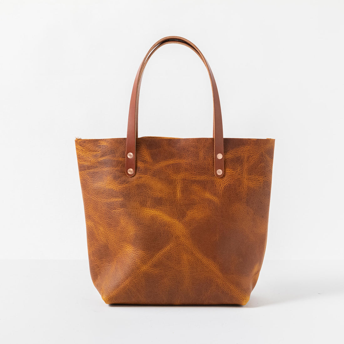 Honey Bison Tote- tan tote bag handmade in America