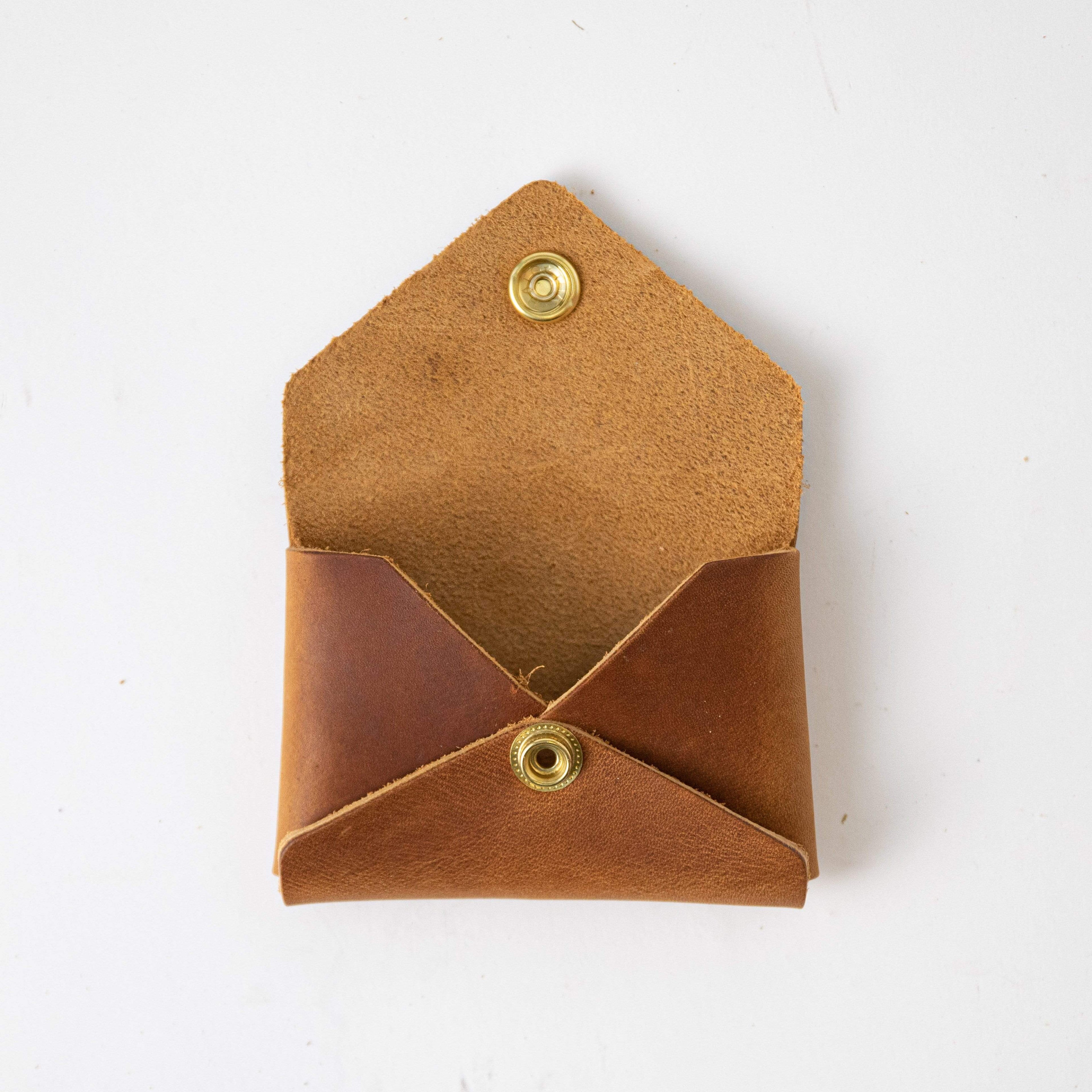 Honey Card Envelope- card holder wallet - leather wallet made in America at KMM &amp; Co.