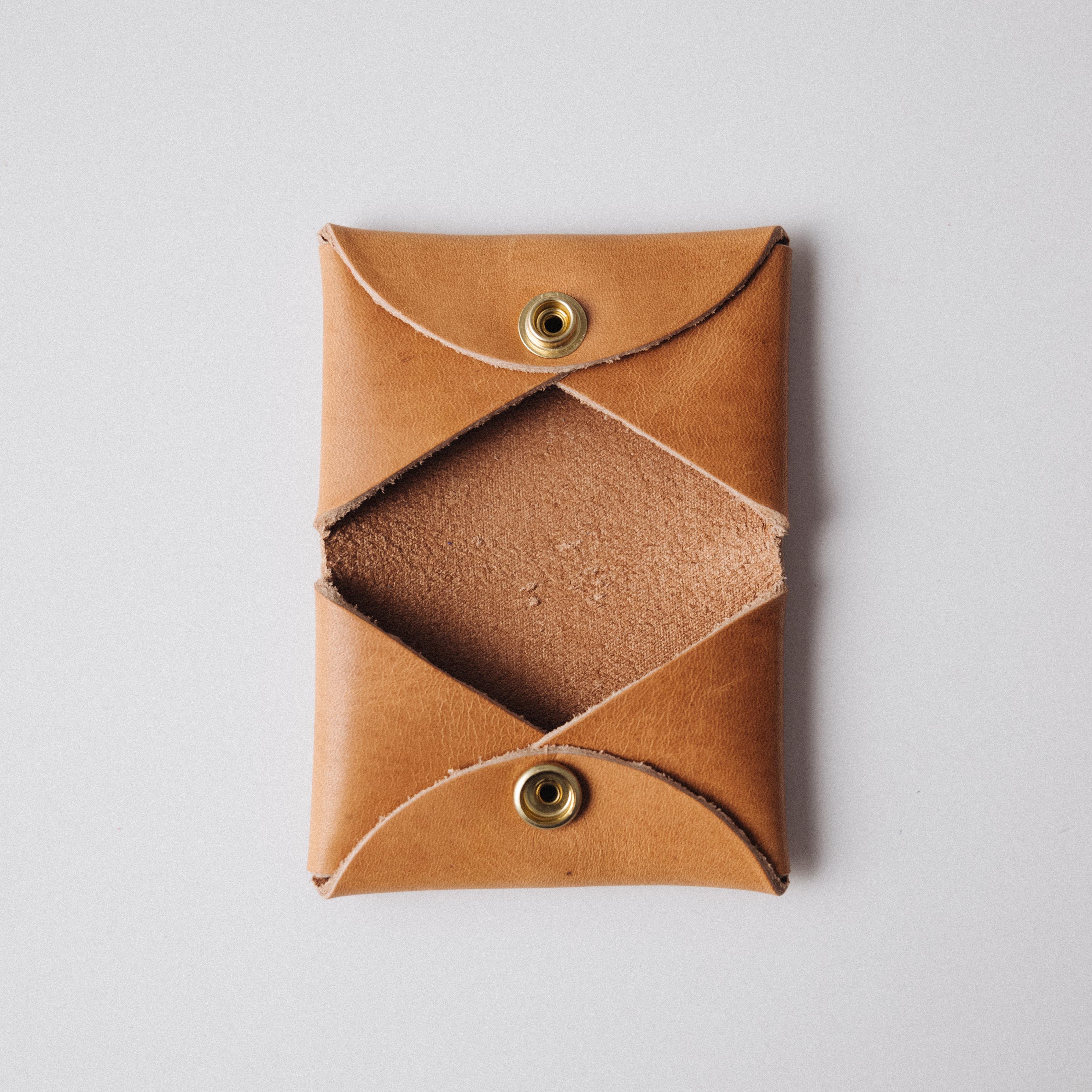 Horween Double Card Envelope- card holder wallet - leather wallet made in America at KMM &amp; Co.