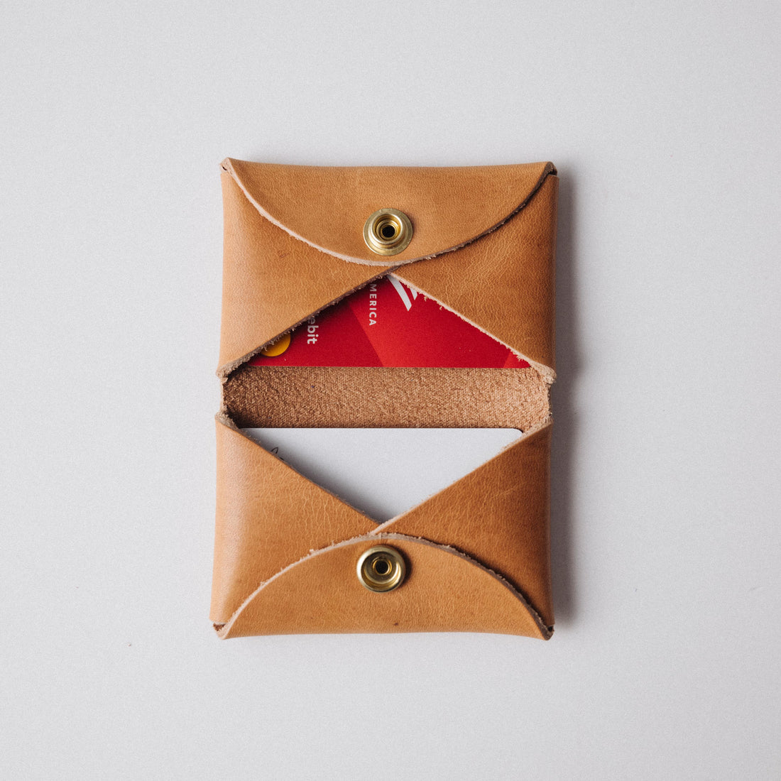 Horween Double Card Envelope- card holder wallet - leather wallet made in America at KMM &amp; Co.