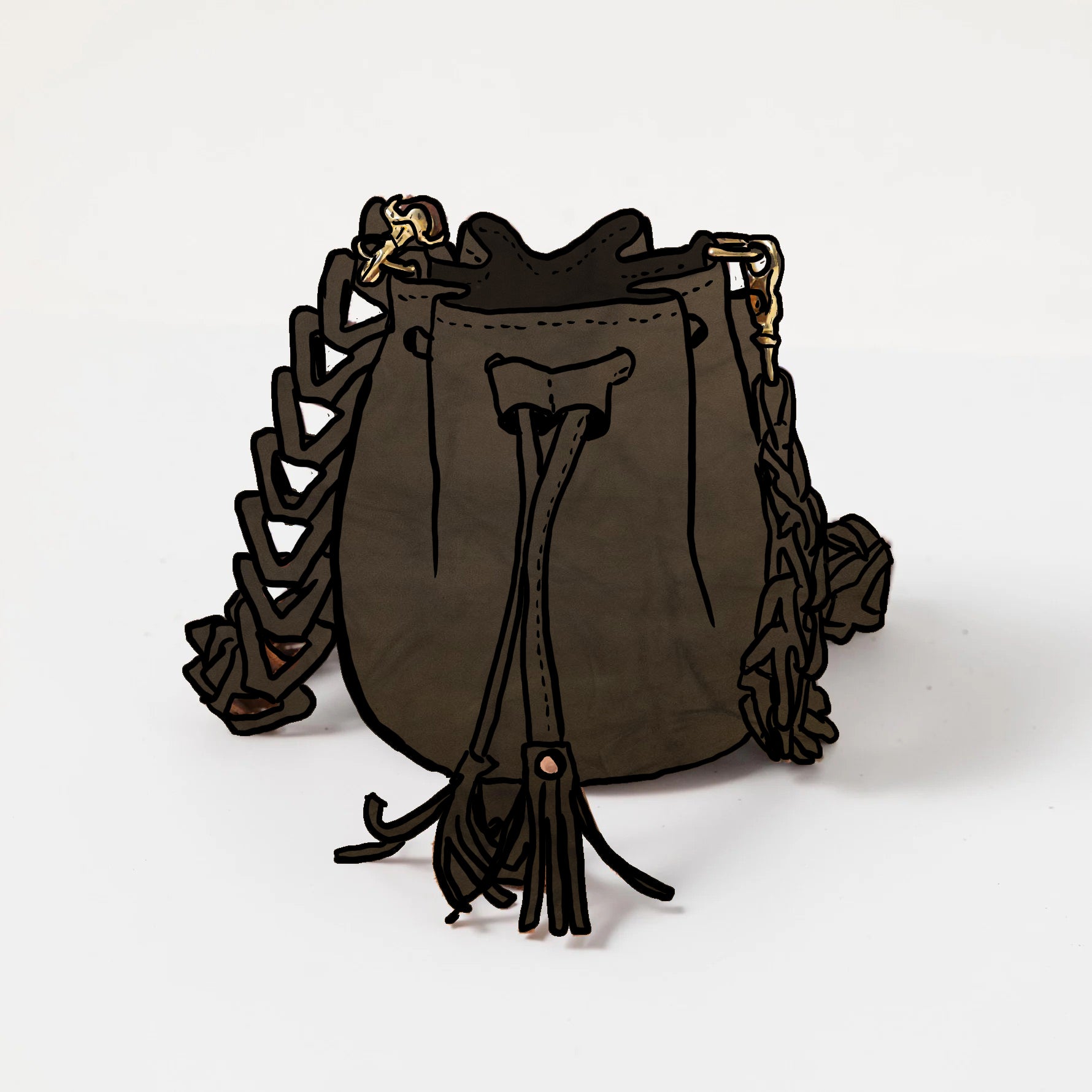 Olive Crunch Mini Bucket Bag