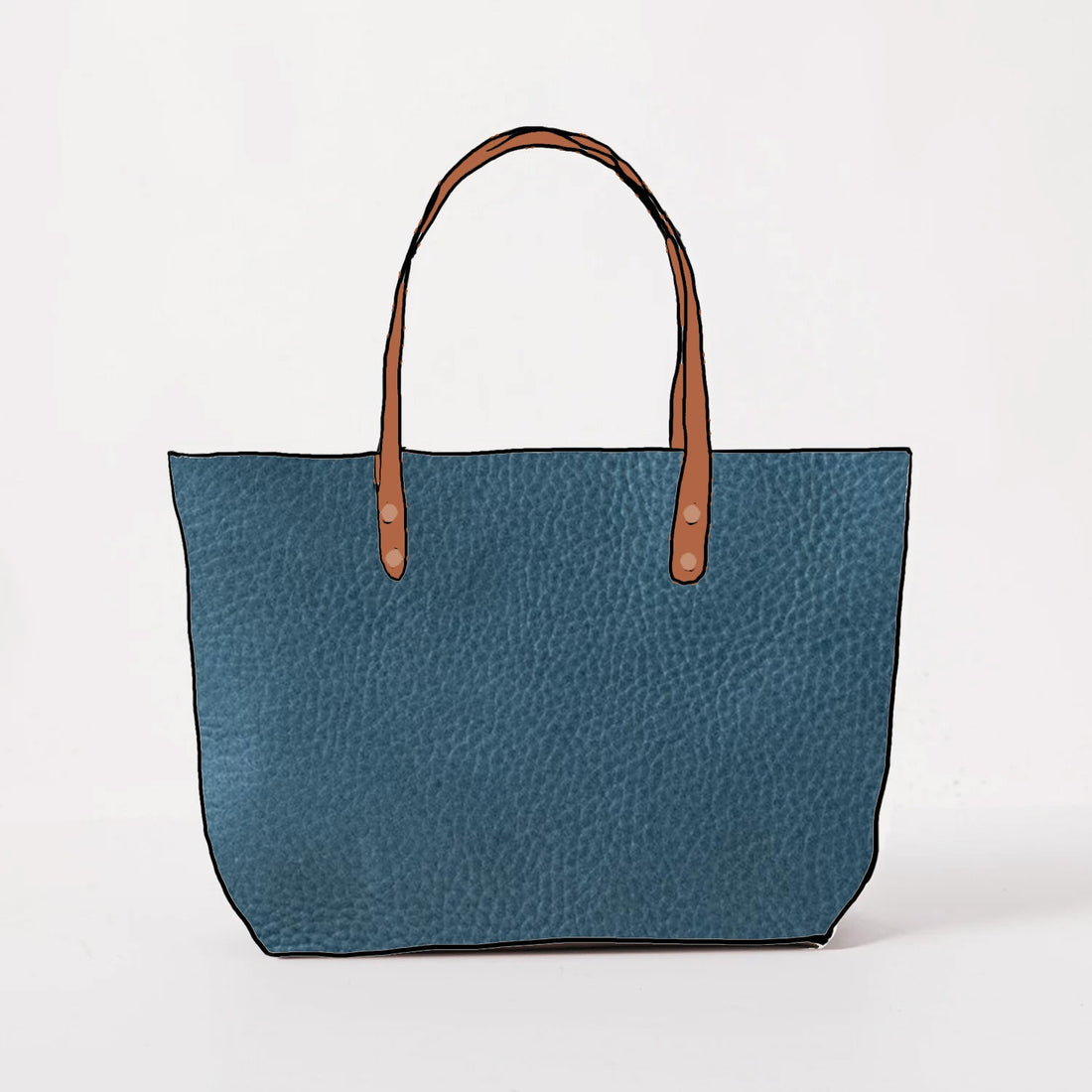 Italian Blue East West Tote