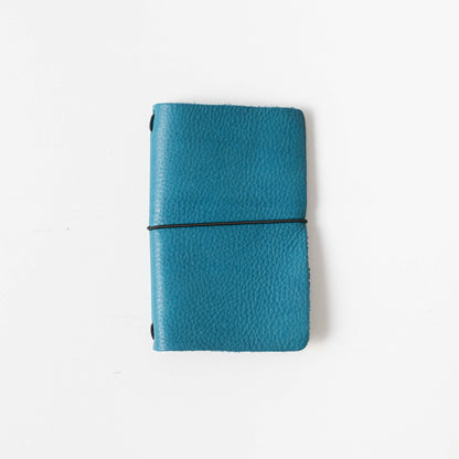 Italian Blue Travel Notebook- leather journal - leather notebook - KMM &amp; Co.