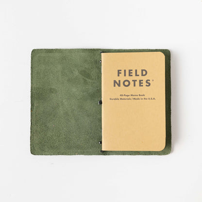 Italian Green Travel Notebook- leather journal - leather notebook - KMM &amp; Co.