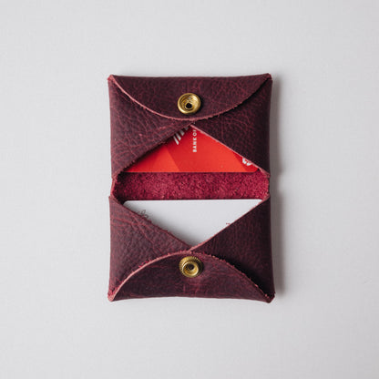 Kodiak Double Card Envelope- card holder wallet - leather wallet made in America at KMM &amp; Co.