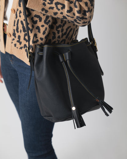 Scratch-and-Dent Black Cypress Bucket Bag