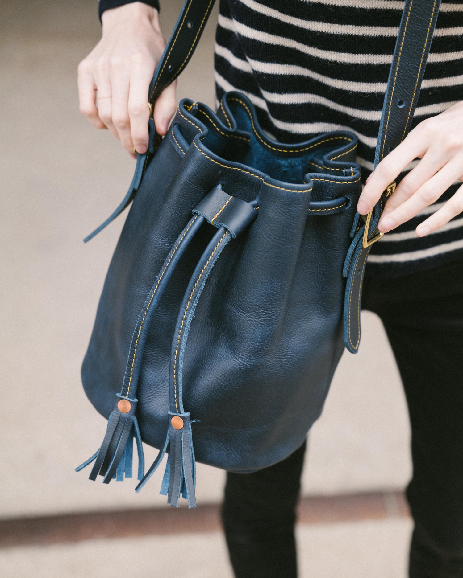 Scratch-and-Dent Navy Kodiak Bucket Bag