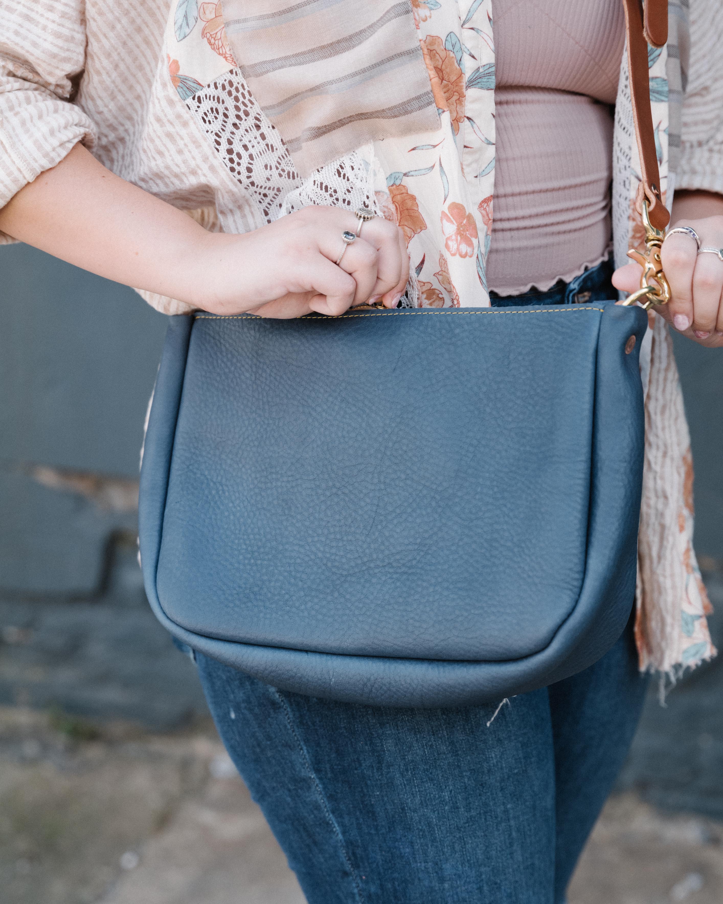 Scratch-and-Dent Blue Cypress Crossbody Bag