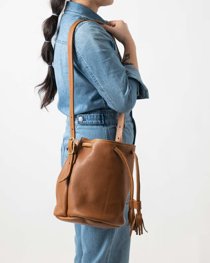 Scratch-and-Dent Cognac Cypress Bucket Bag