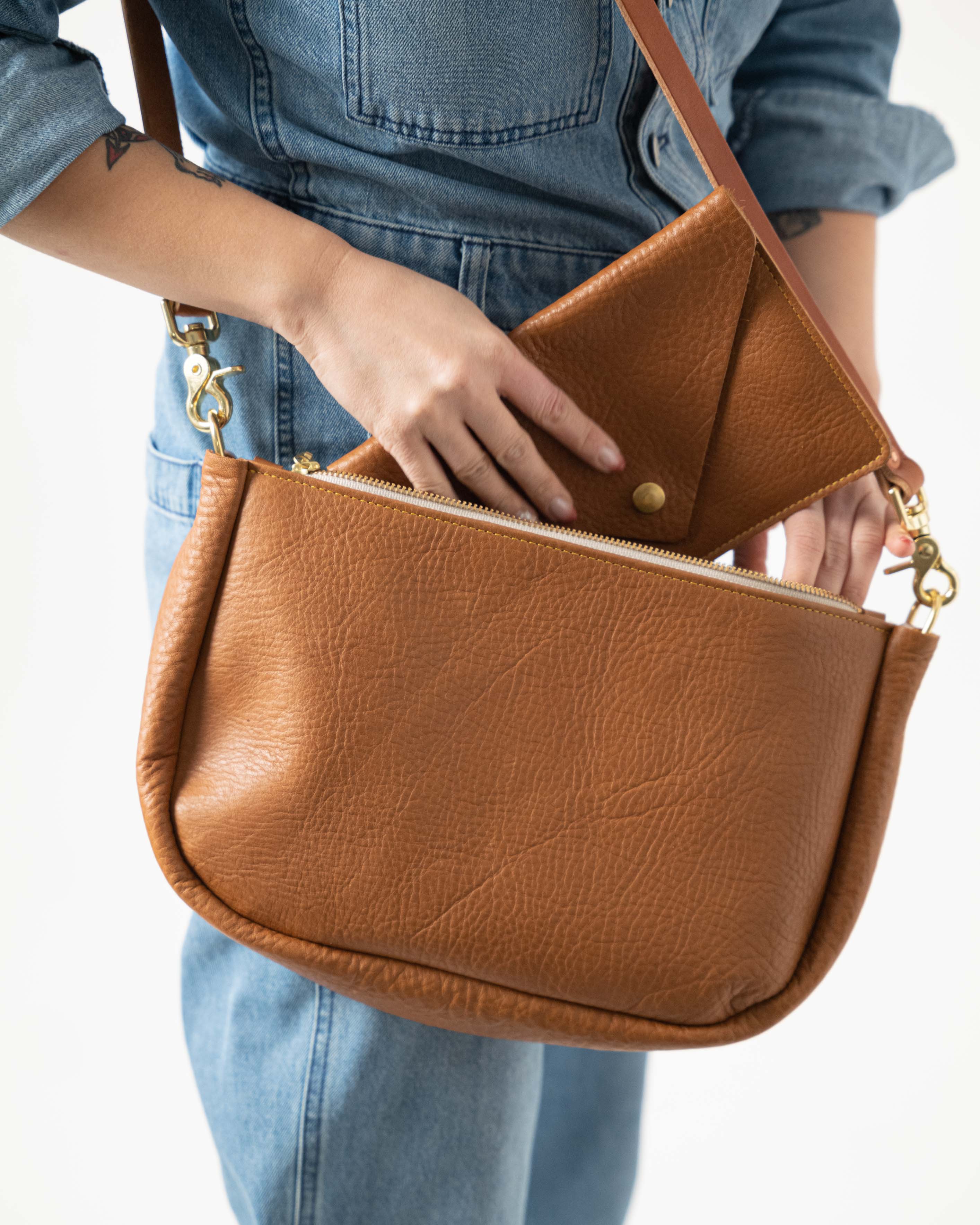 Scratch-and-Dent Cognac Cypress Crossbody Bag