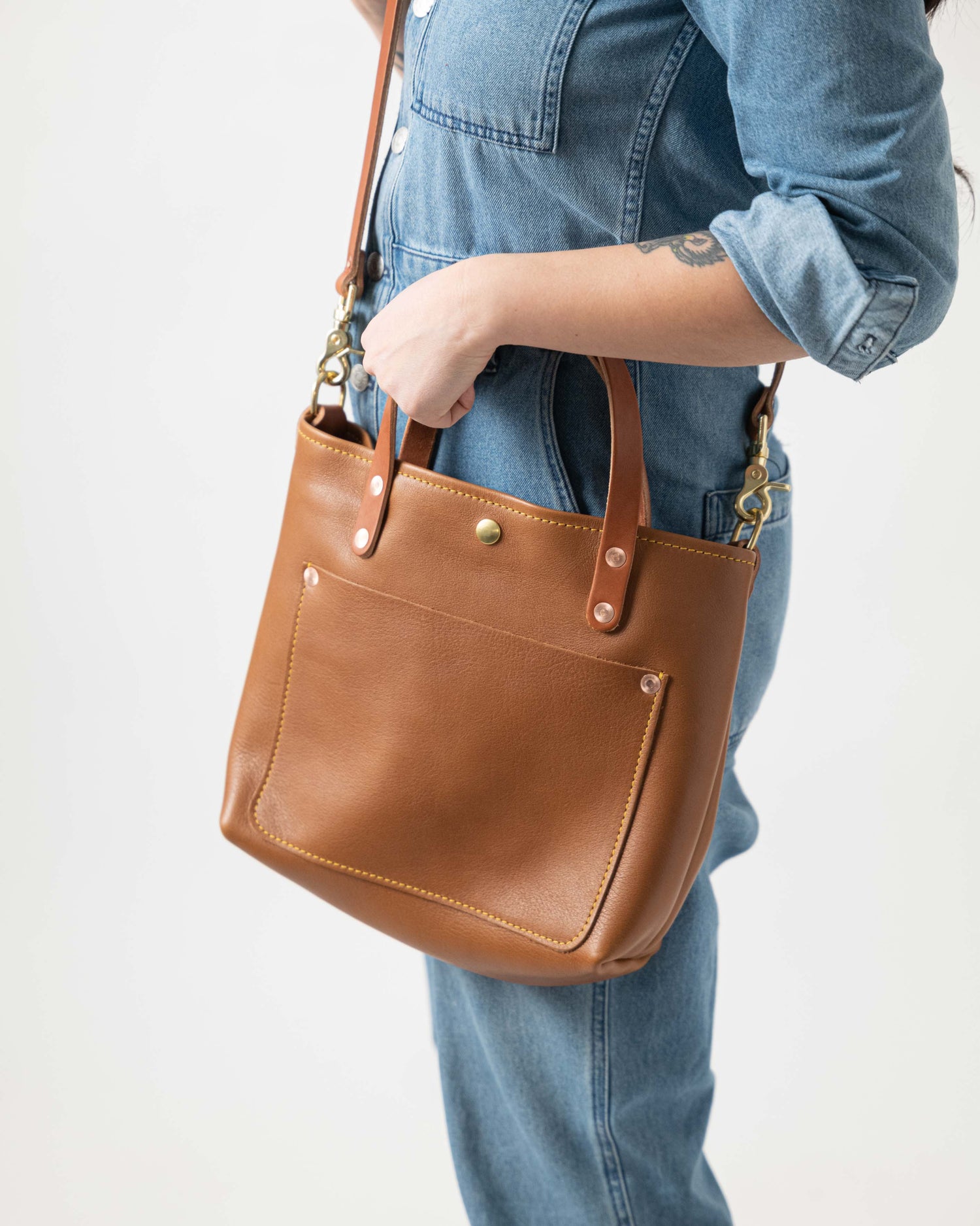 Scratch-and-Dent Cognac Cypress Mini Travel Tote