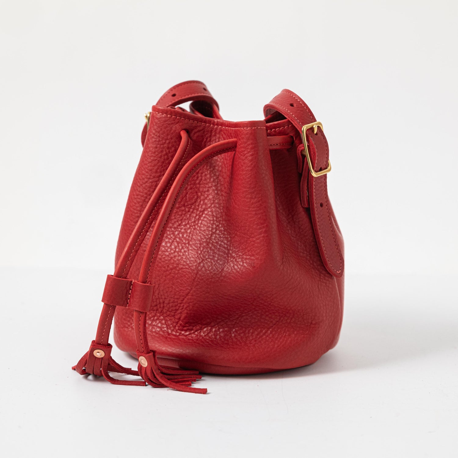 Scratch-and-Dent Red Cypress Bucket Bag