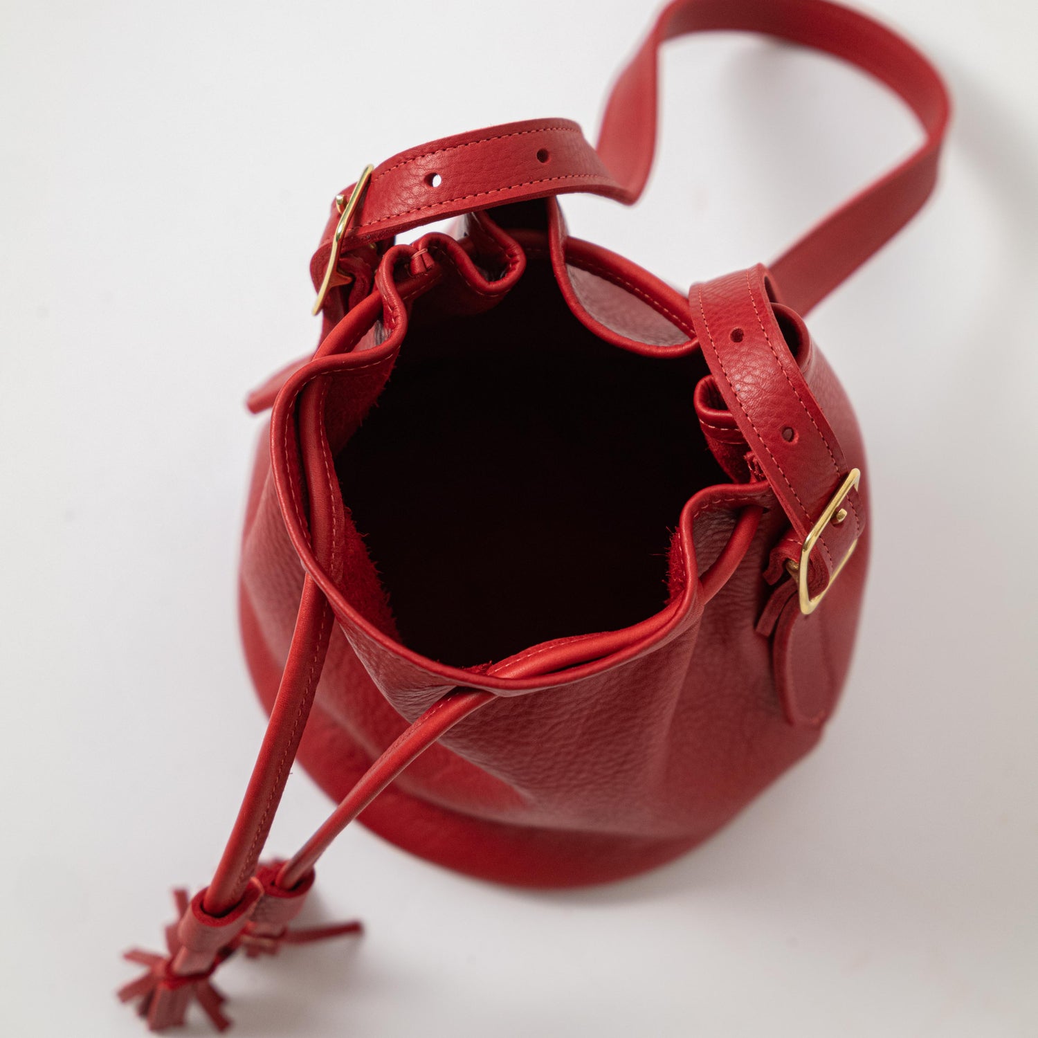 Scratch-and-Dent Red Cypress Bucket Bag