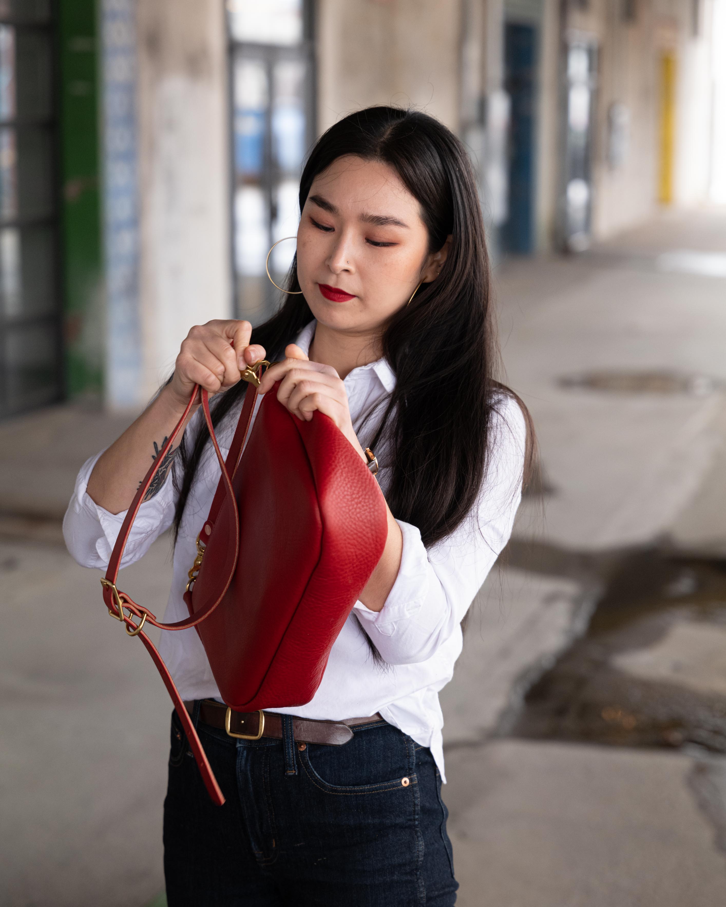 Scratch-and-Dent Red Cypress Crossbody Bag