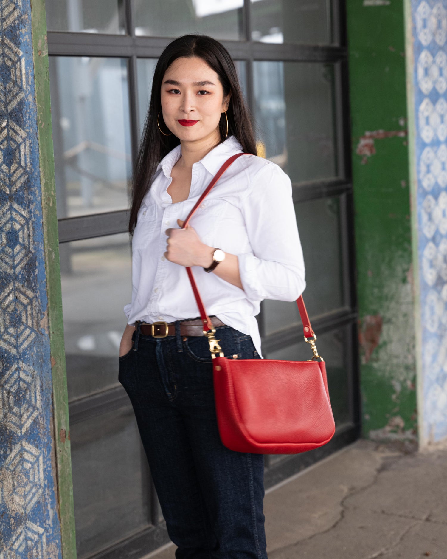 Scratch-and-Dent Red Cypress Crossbody Bag