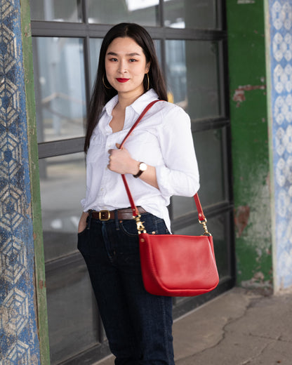 Scratch-and-Dent Red Cypress Crossbody Bag