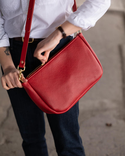 Scratch-and-Dent Red Cypress Crossbody Bag